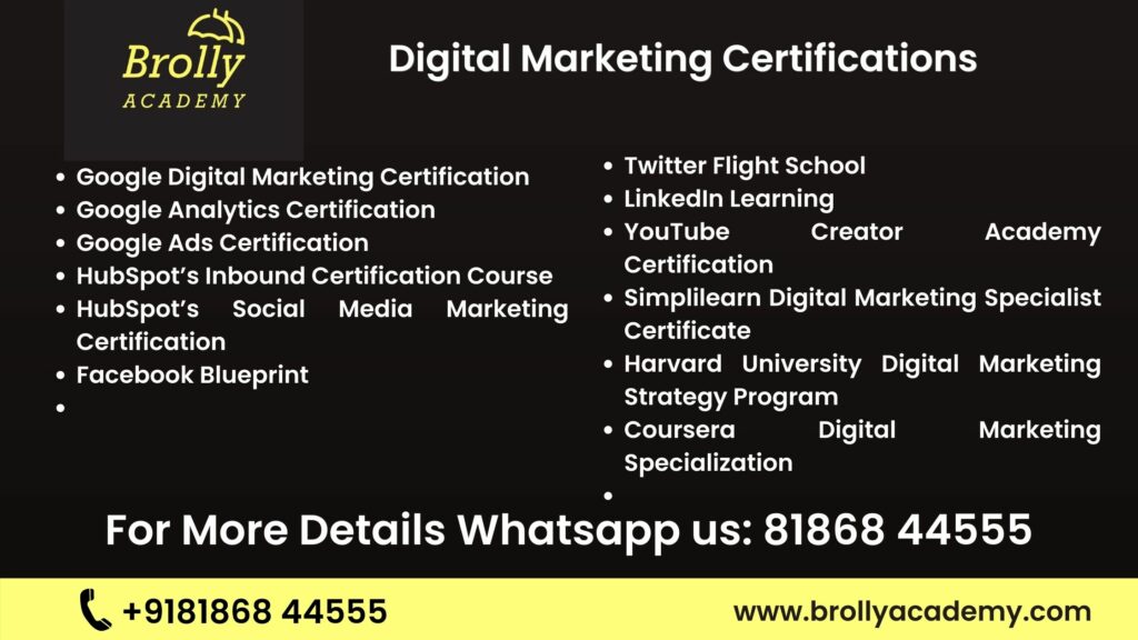 Digital marketing Certifications