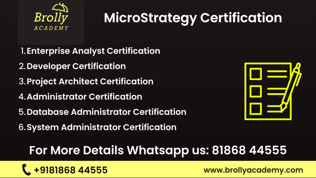 Microstrategy Training in Hyderabad for Developer and admin certification