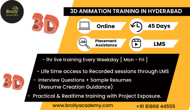 3D Animation Online Course In Hyderabad