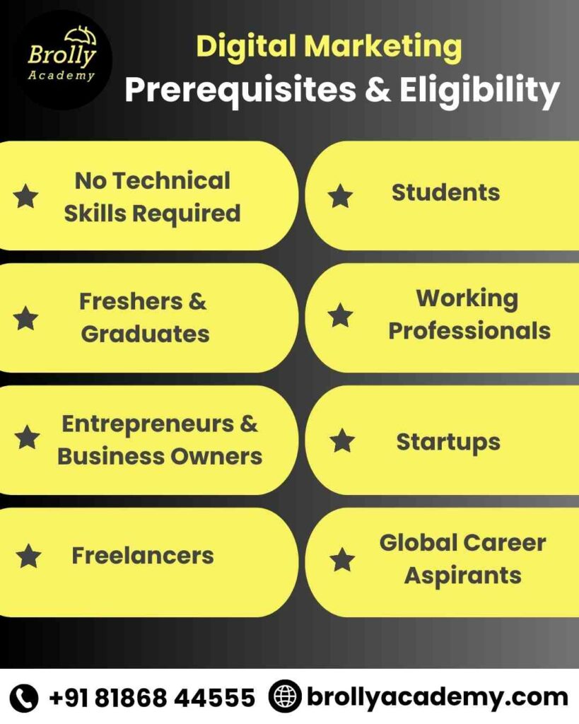 Digital Marketing Course in Hyderabad - Prerequisites & Eligibility