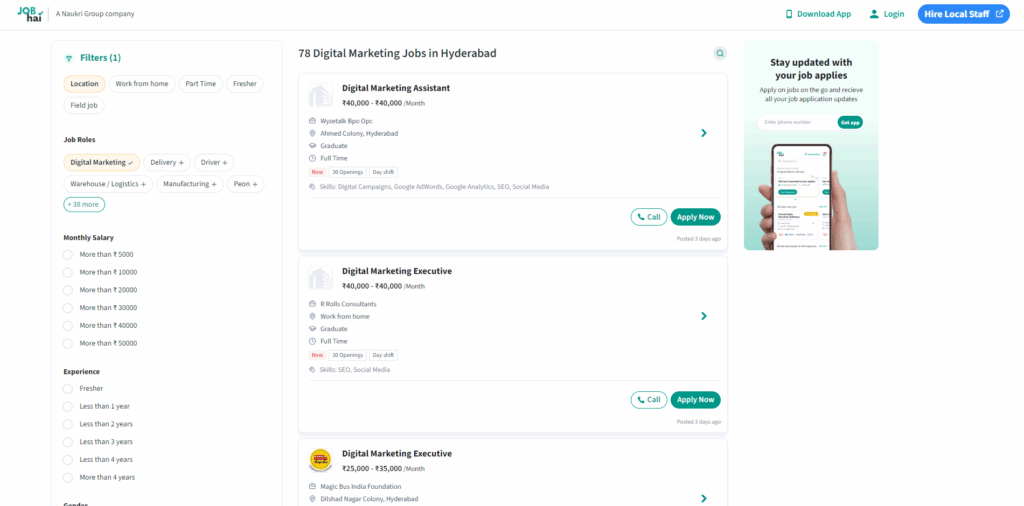 Digital Marketing course in Hyderabad - Digital Marketing jobs in Hyderabad - Jobhai
