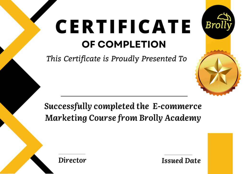 E-commerce Marketing course in hyderabad - certificate