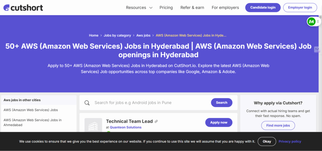 cutshort - AWS course in Hyderabad