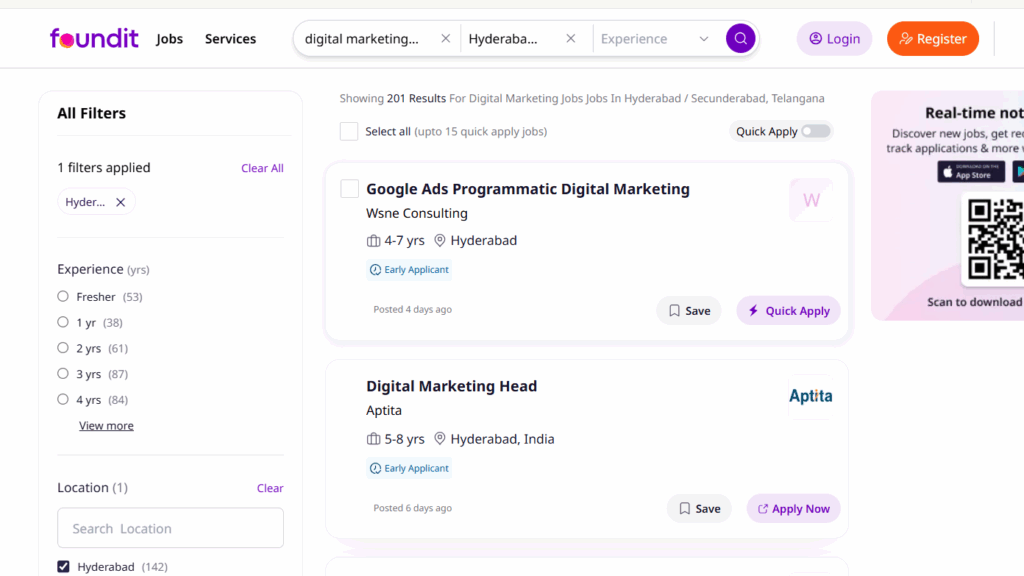 Digital Marketing Jobs In Hyderabad-Foundit-Digital Marketing With Ai Course In Hyderabad
