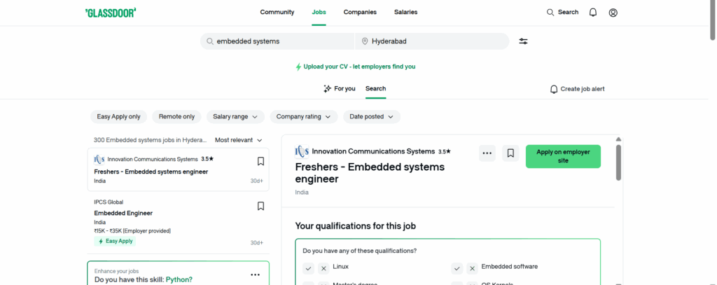 Embedded Systems Training in Hyderabad Glassdoor Jobs
