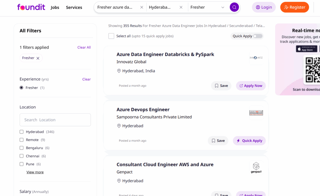 Naukri - Azure Data Engineer Training In Hyderabad