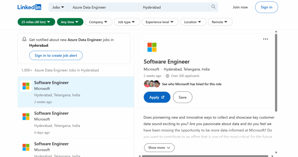 Linkedin - Azure Data Engineer Training In Hyderabad