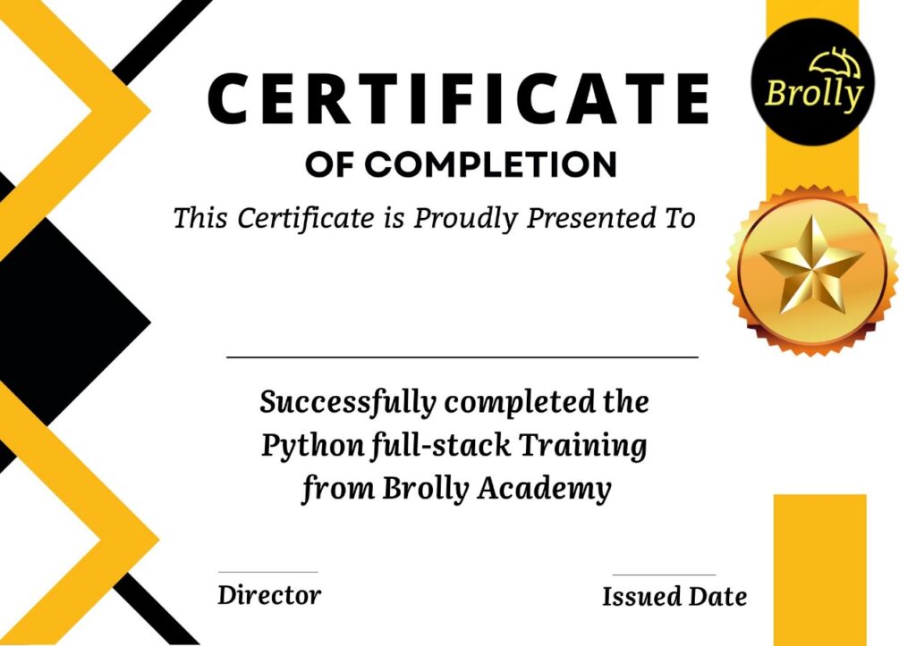 Python Full Stack Training in Hyderabad -Certificate