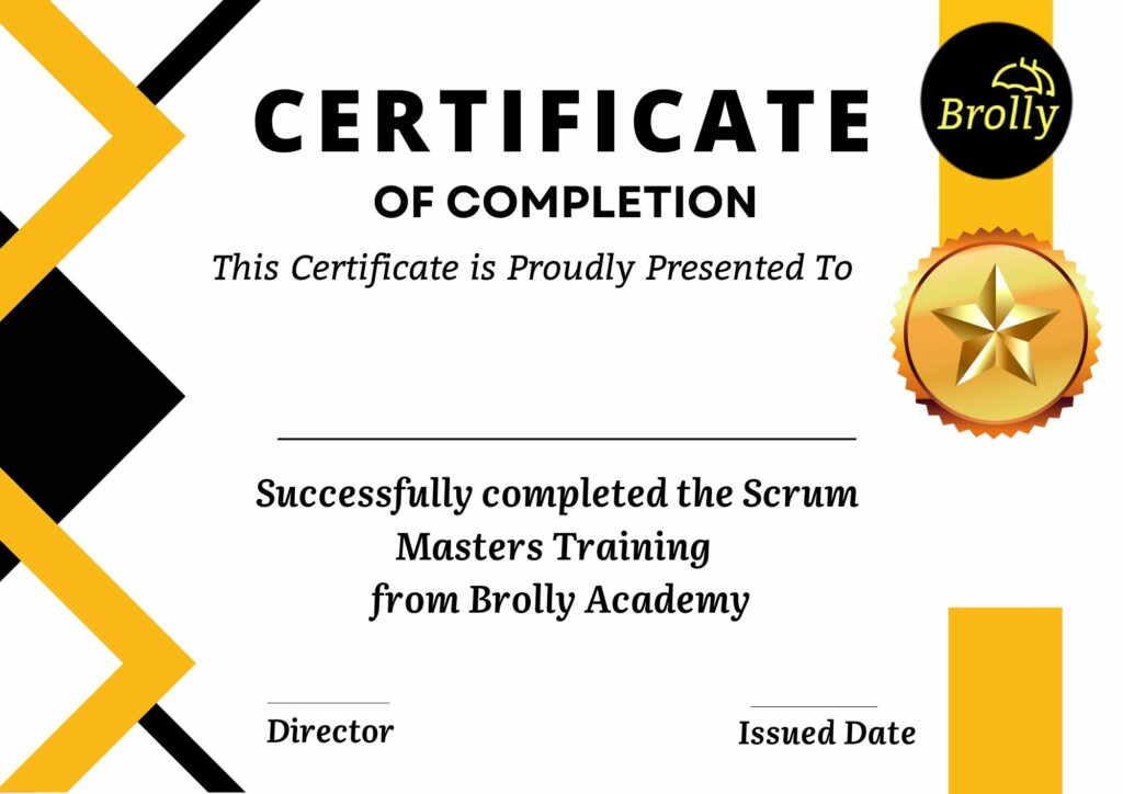 Scrum Masters Training In Hyderabad -Certificate