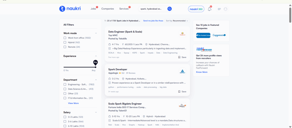 Apache Spark Training In Hyderabad - Jobs In Hyderabad - Naukri