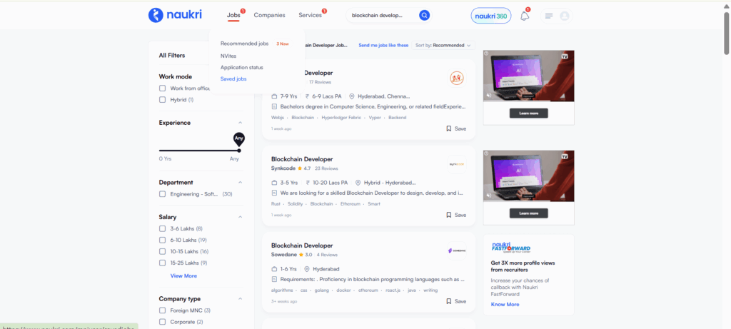 Blockchain Course In Hyderabad- Jobs In Hyderabad Naukri