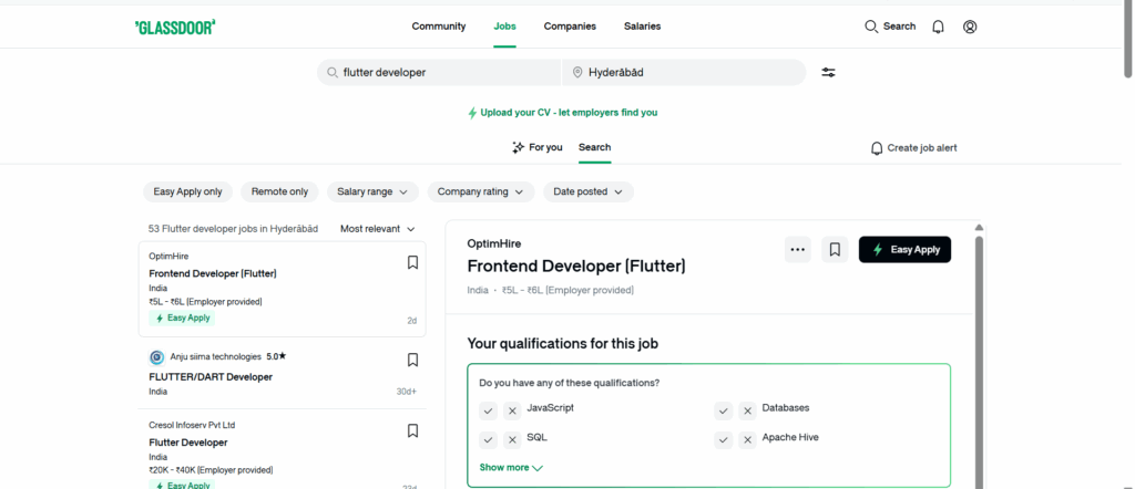 Flutter Training In Hyderabad- Glass Door - jobs