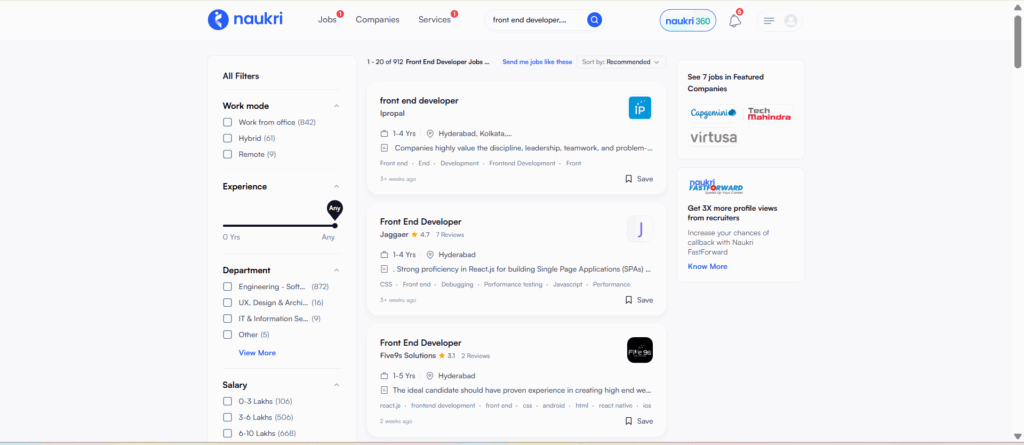 Front Edn Developer Course In Hyderabad Jobs In Hyderabad - Naukri