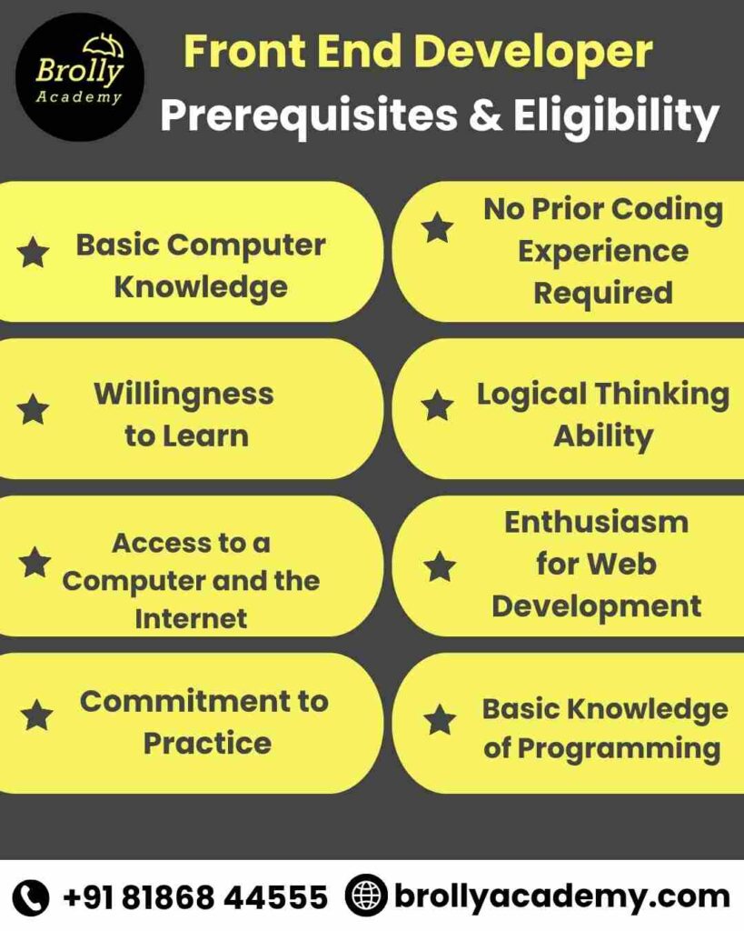 Front End Developer Course In Hyderabad- Prerequisites & Eligibility
