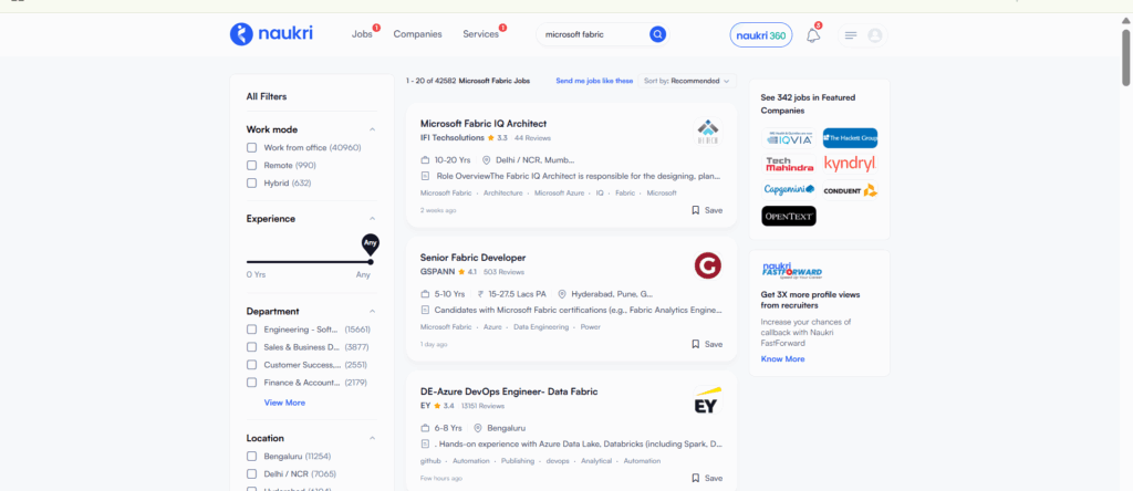 Microsoft Fabric Training in Hyderabad - Jobs In Hyderabad - Naukri