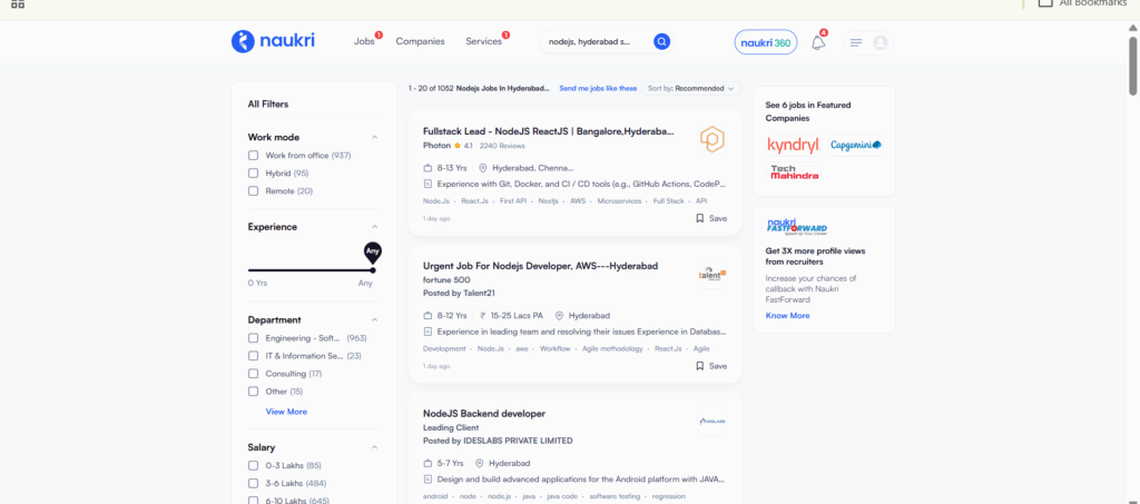 Node JS full stack training in Hyderabad - Jobs In Hyderabad - Naukri