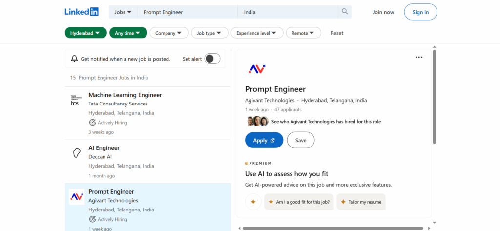 Prompt Engineer Job Vacancies in Hyderabad