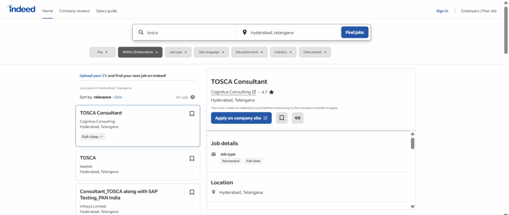 Tosca Training In Hyderabad - Jobs In Hyderabad - Indded