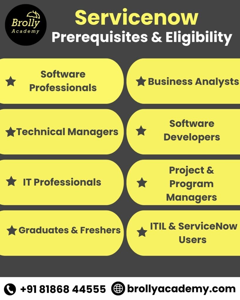 servicenow training in hyderabad - prerequities & eligibility