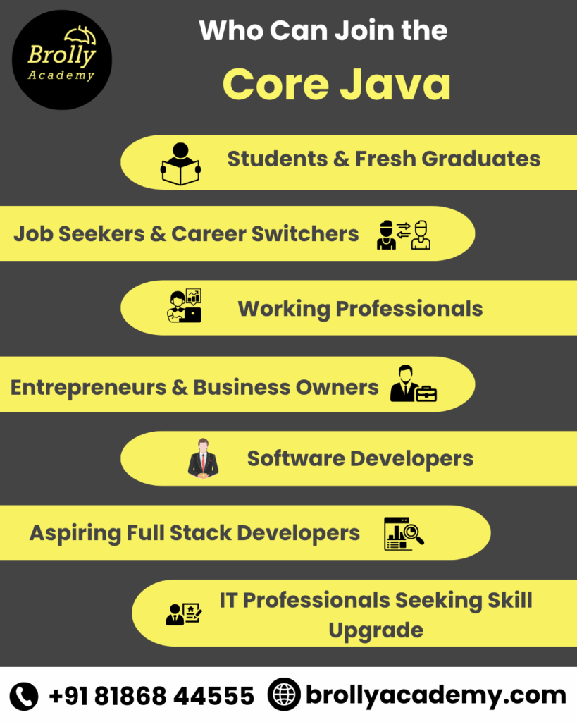 who can join core java - Core Java training in Hyderabad-brolly academy