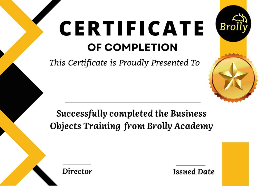 Business Object Training In Hyderabad - Certificate