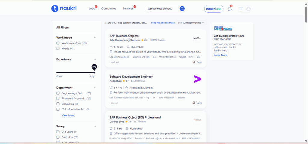 Business Objects Training In Hyderabad - Naukri