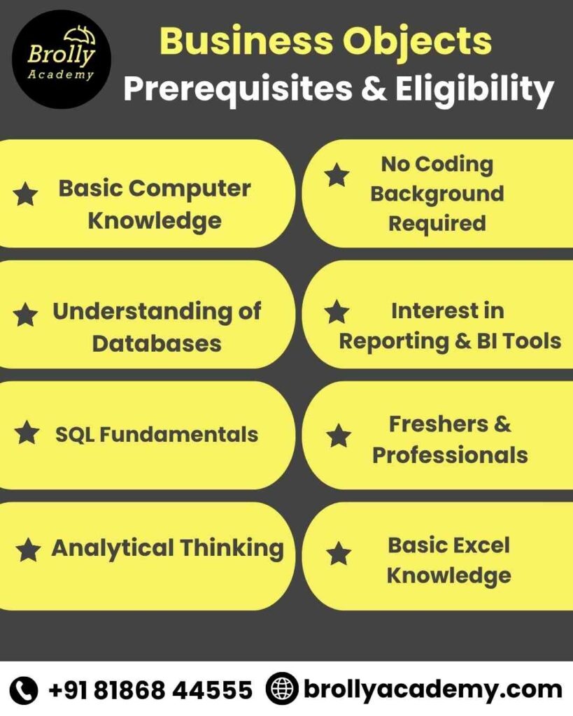 Business Objects Training In Hyderabad - Prerequisites & Eligibility