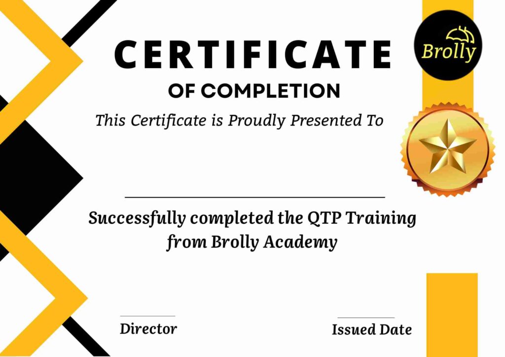 QTP Training In Hyderabad - Certificate
