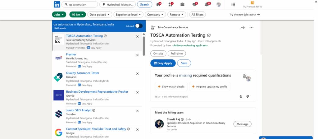 QTP Training In Hyderabad - Jobs In Hyderabad - LinkedIn