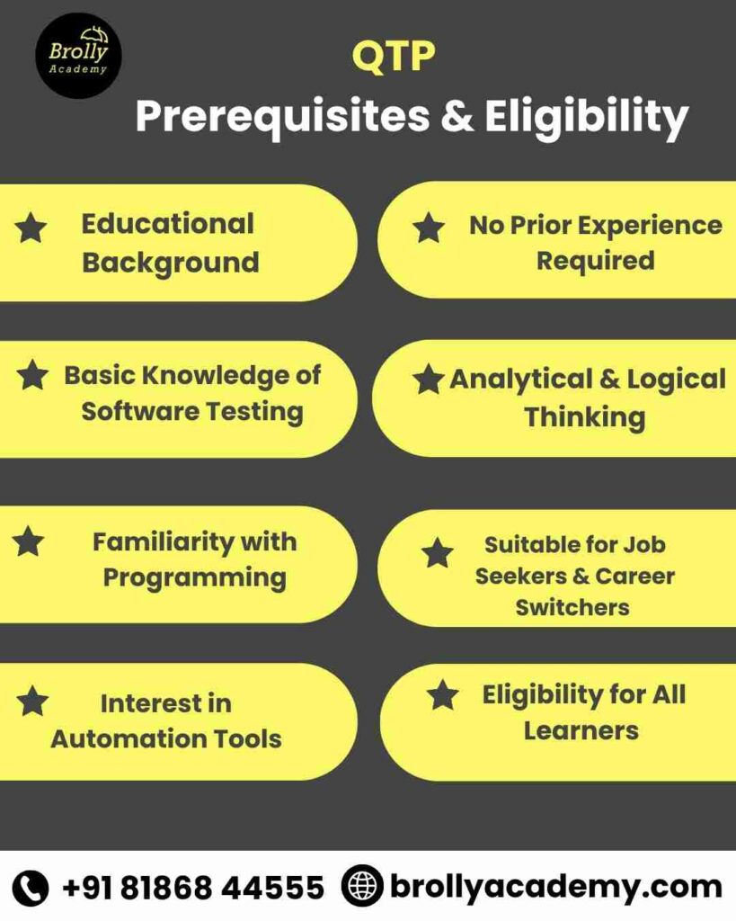 QTP Training In Hyderabad - Prerequisites & Eligibility