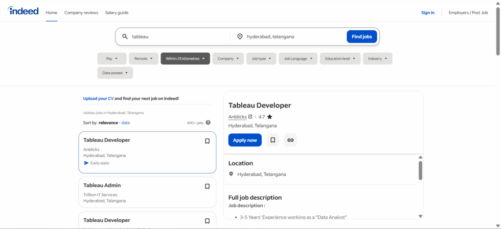 Tableau Training In Hyderabad - Jobs Hyderabad - Indeed