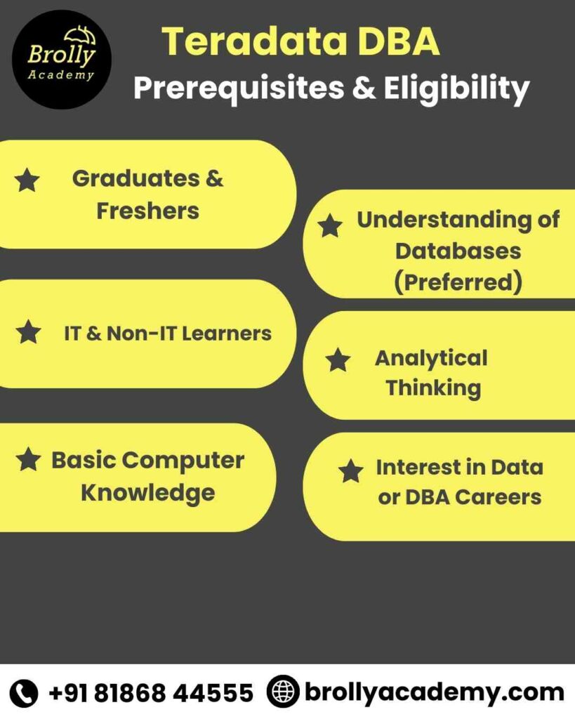 Teradata DBA Training In Hyderabad -Prerequisites & Eligibility