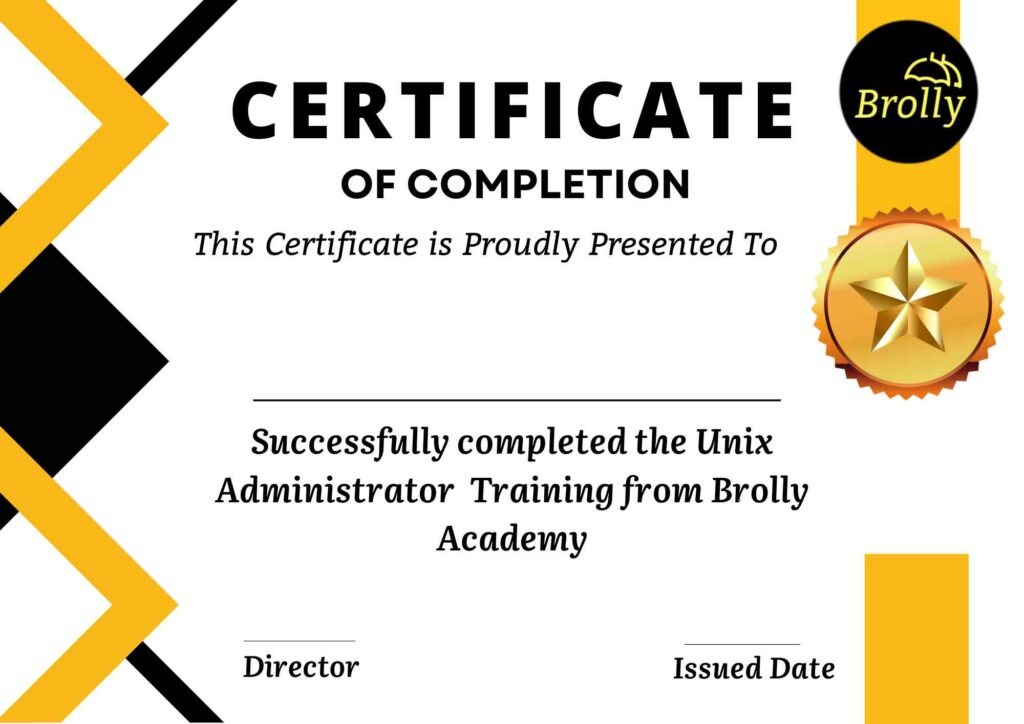 Unix Administrator Training In Hyderabad - Certificate