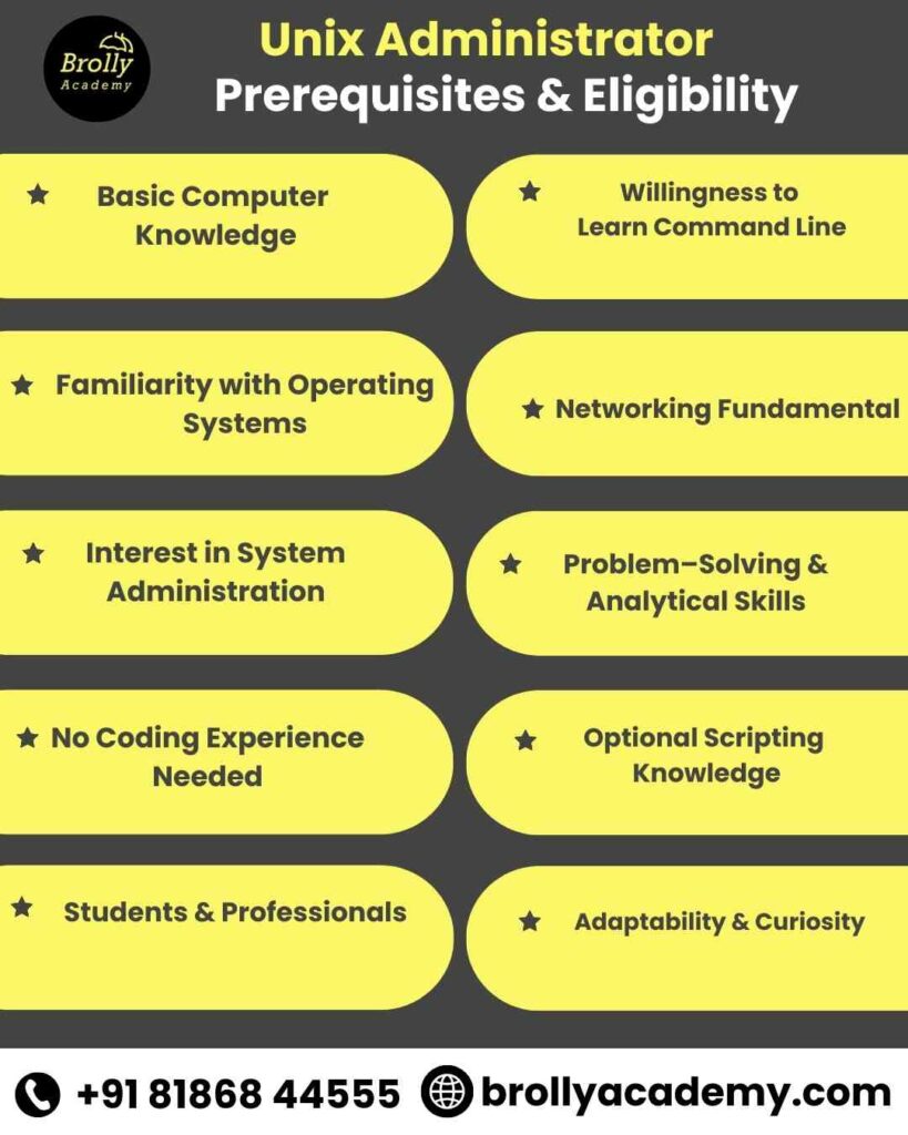 Unix Administrator Training In Hyderabad -Prerequisites & Eligibility