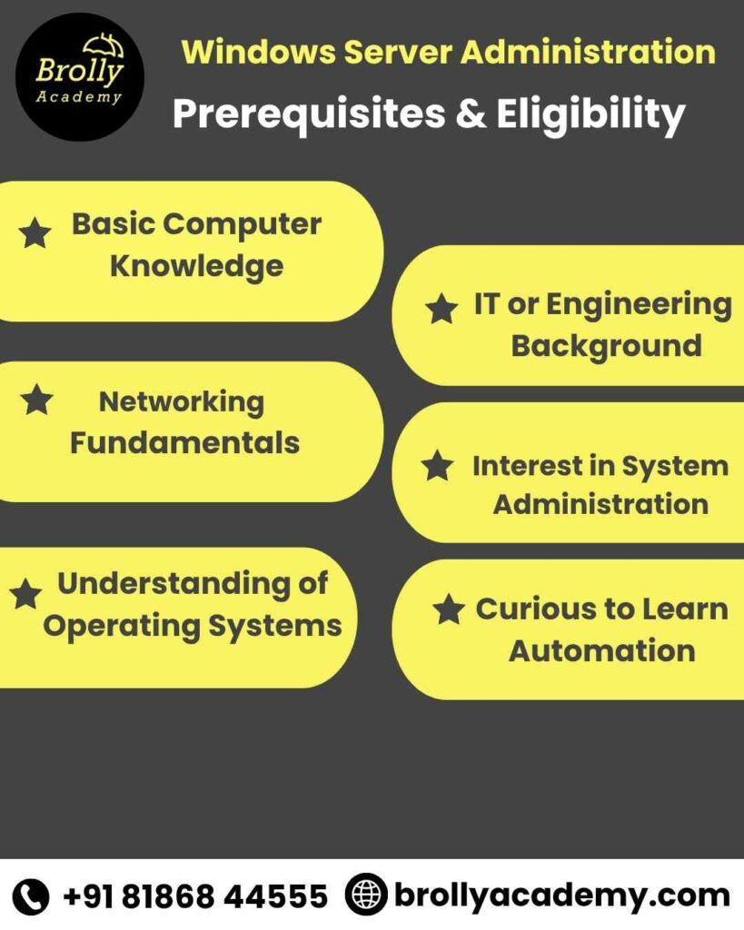 Windows Server Administration Training in Hyderabad- Prerequisites & Eligibility