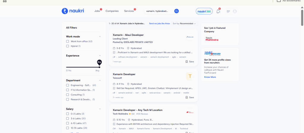 Xamarin Training Hyderabad Jobs in Hyderabad - Naukri