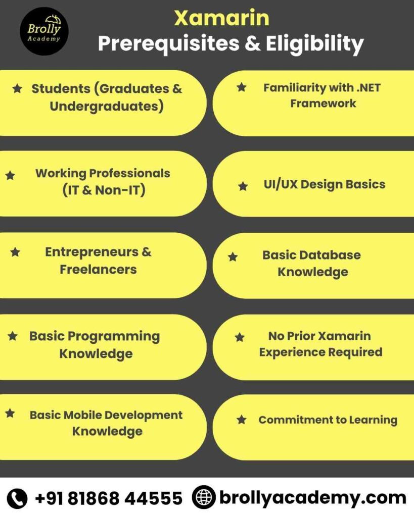 Xamarin Training In Hyderabad - Prerequisites & Eligibility