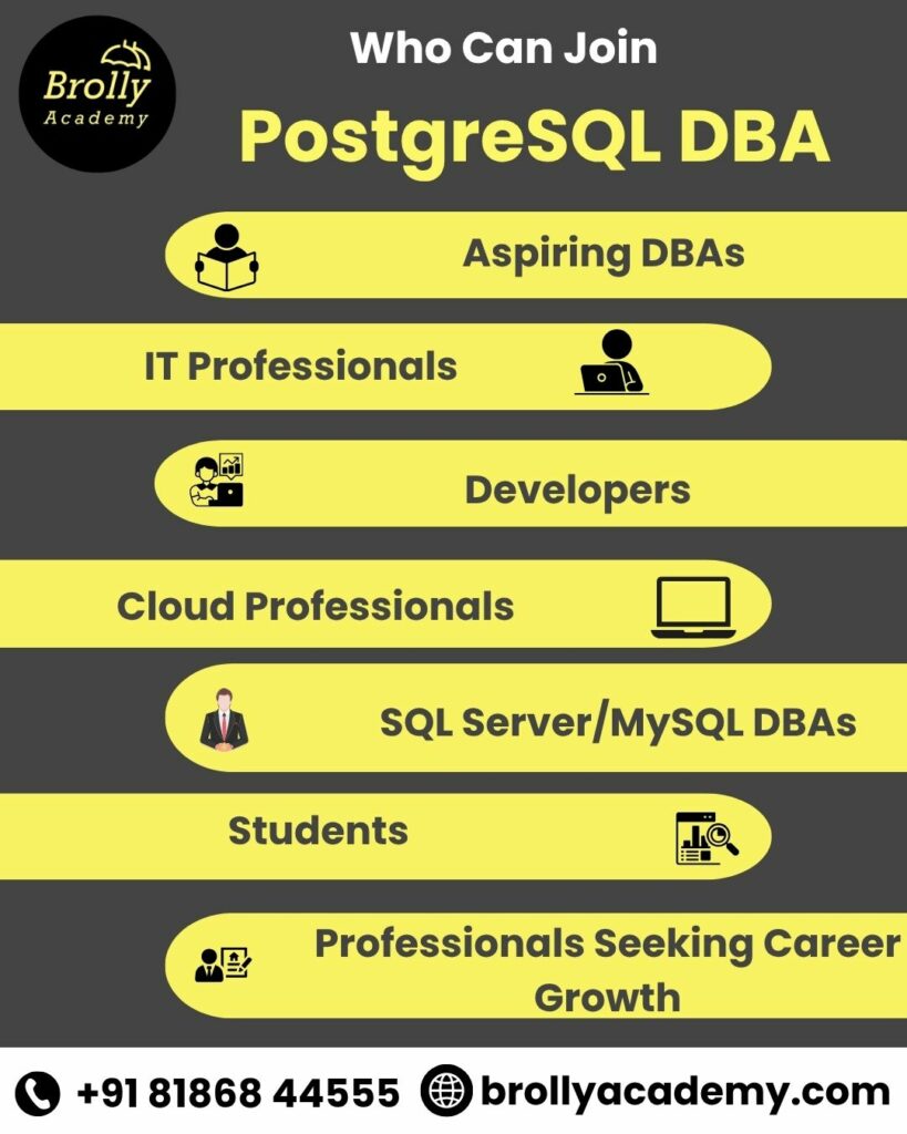 postgreSQL DBA training in hyderabad - who can join