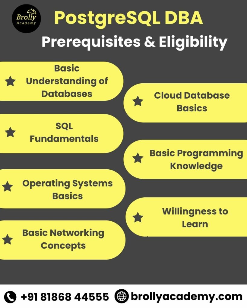 postgresql dba training in hyderabad - prerequisites & eligibility