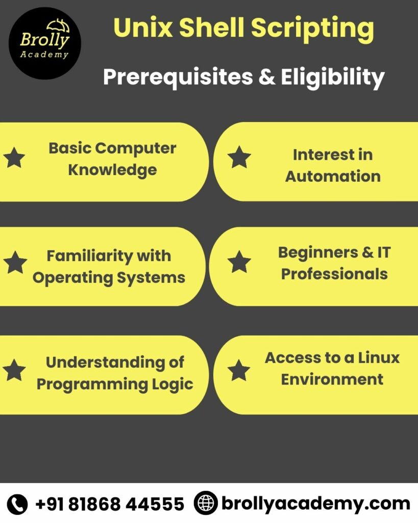 unix shell scripting training in hyderabad - prerequisites & eligibility