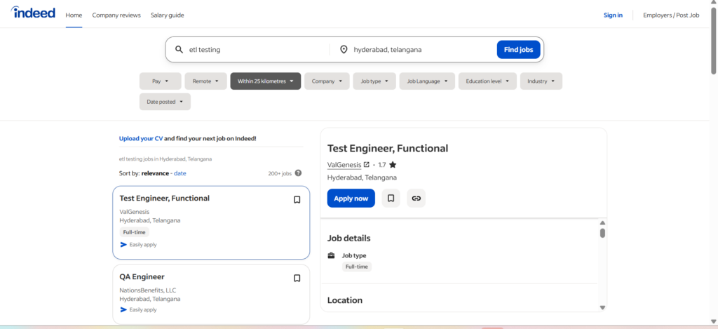 ETL Testing Course In Hyderabad - Jobs In Hyderabad - Indeed