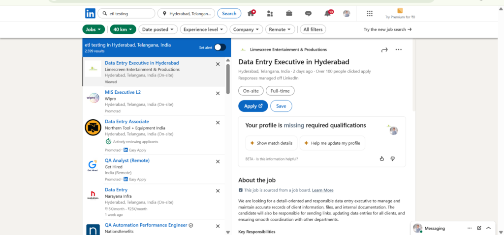 ETL Testing Course In Hyderabad- Jobs In Hyderabad - LinkedIn