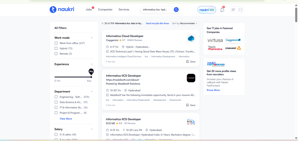 IICS Training In Hyderabad - Jobs In Hyderabad - naukri