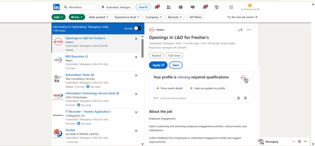 Informatica Training In Hyderabad - Jobs In Hyderabad - Linkedin