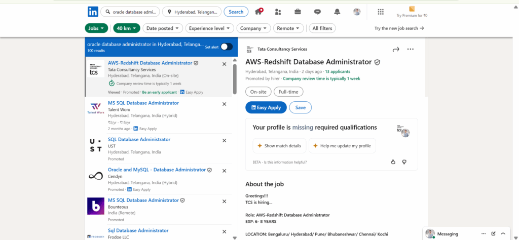 Oracle DBA Training In Hyderabad - Jobs In Hyderabad - LinkedIn