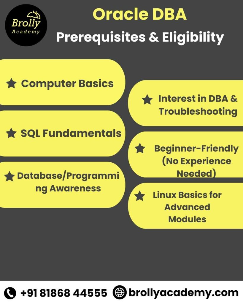 Oracle DBA Training In Hyderabad - Prerequisites & Eligibility