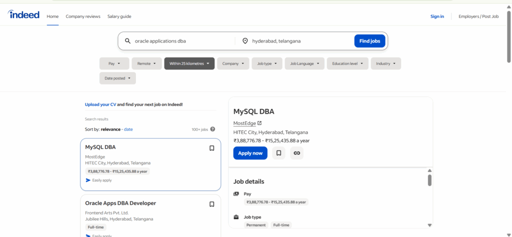 Oracle DBA Training in Hyderabad - jObs in Hyderabad - indeed