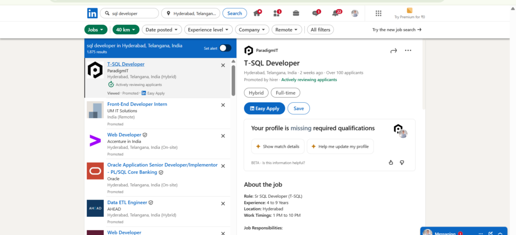 SQL Course In Hyderabad - Jobs In Hyderabad - LinkedIn