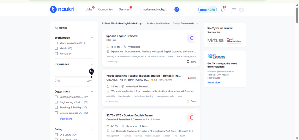 Spoken English Training In Hyderabad - Jobs in Hyderabad - Naukri
