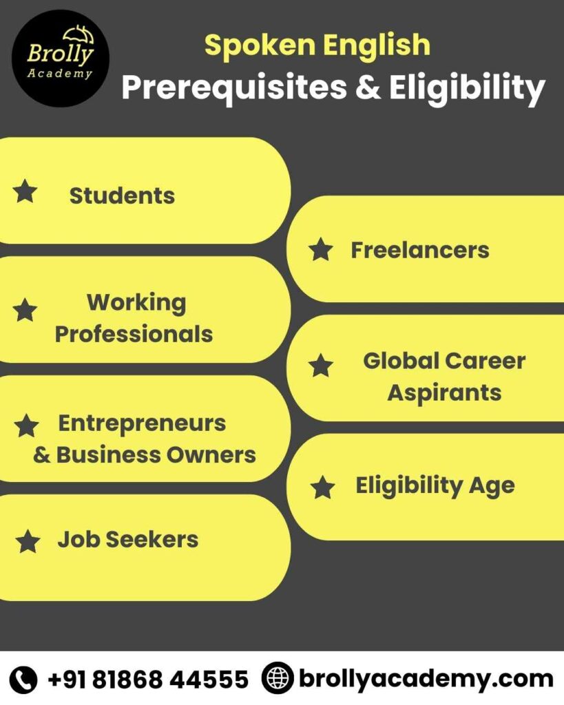 Spoken English Training In Hyderabad - Prerequisites & Eligibility